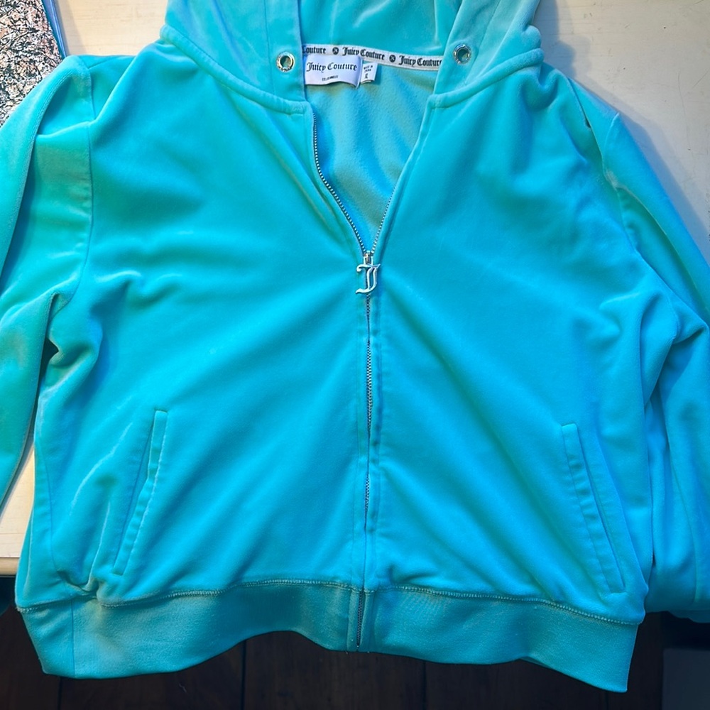 Juicy Couture Turquoise Zip-Up Hoodie